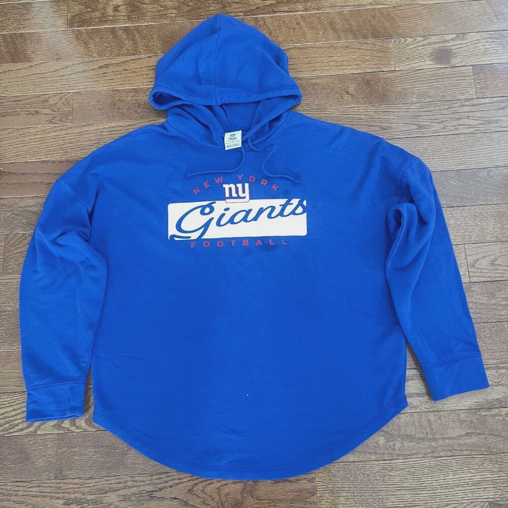 NFL Team Apparel New York Giants Football Blue Pullover Hoodie Sweatshirt Mens L